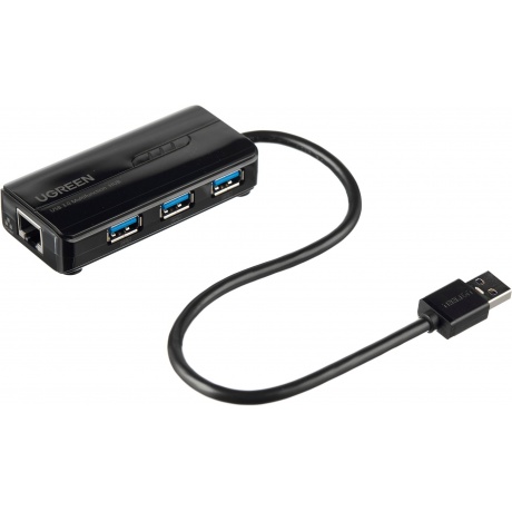 Адаптер сетевой UGREEN 20265 USB 3.0 Hub with Gigabit Ethernet Adapter Black - фото 12