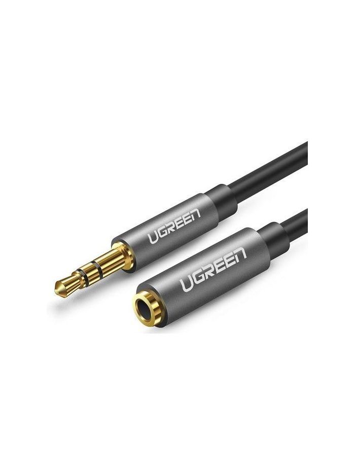 Кабель UGREEN AV118 (10594) 3.5mm Male to 3.5mm Female Extension Cable. 2м. черный адаптер ugreen 20501 2 5mm male to 3 5mm female adapter