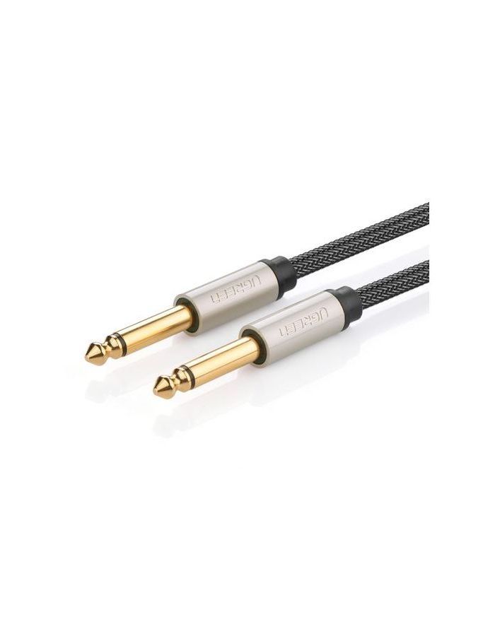 Кабель UGREEN AV128 (10638) 6.5mm Male to Male Stereo Auxiliary Aux Audio Cable. 2м. серый 1 8m jack aux to 2 rca audio video cable stereo y splitter cable av adapter 2rca cord wire for pc ps3 tv ps2 speakers camera