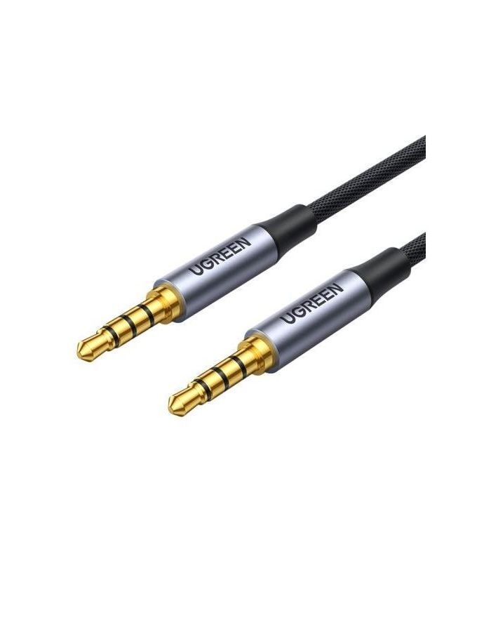 Кабель UGREEN AV183 (20497) 3.5mm Male to Male 4-Pole Microphone Audio Cable. 1,5м. черный papri mps qr 11r diy audio cable rhodium plated connector rca plug 99 99997% occ wire for dac male to male signal line subwoofer