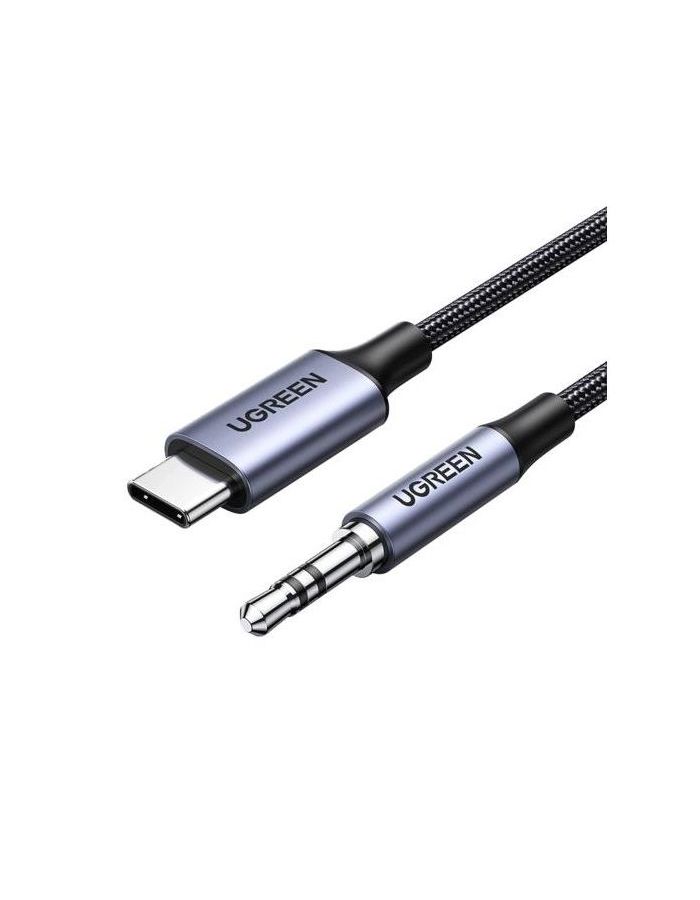 Кабель UGREEN CM450 (20192) USB-C Male to 3.5mm Male Audio Cable with Chip. 1м. черный haldane pair gold plated xlr balacned audio cable 3pin xlr male to female amplifier interconnect cable with xlo htp1 cable