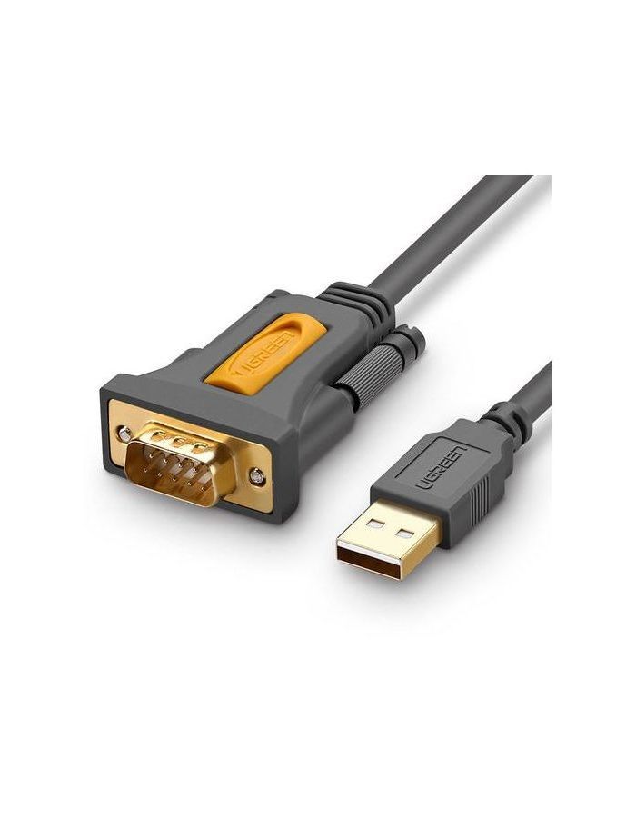 Кабель UGREEN CR104 (20211) USB 2.0 A To DB9 RS-232 Male Adapter Cable. 1,5м. темно-серый