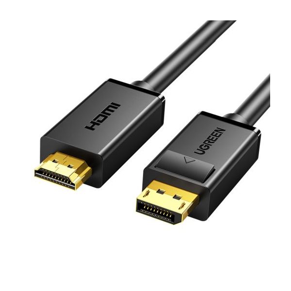 Кабель UGREEN DP101 (10203) DP Male to HDMI Male Cable. 3м. черный 1 8m dp display port male to vga male rgb d sub cable adapter hdtv new wholesale