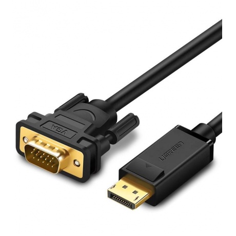 Кабель UGREEN DP105 (10247) DP Male to VGA Male Cable. 1,5 м. черный - фото 1