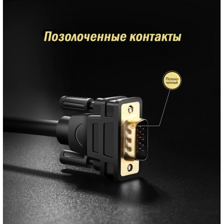 Кабель UGREEN DP105 (10247) DP Male to VGA Male Cable. 1,5 м. черный - фото 3