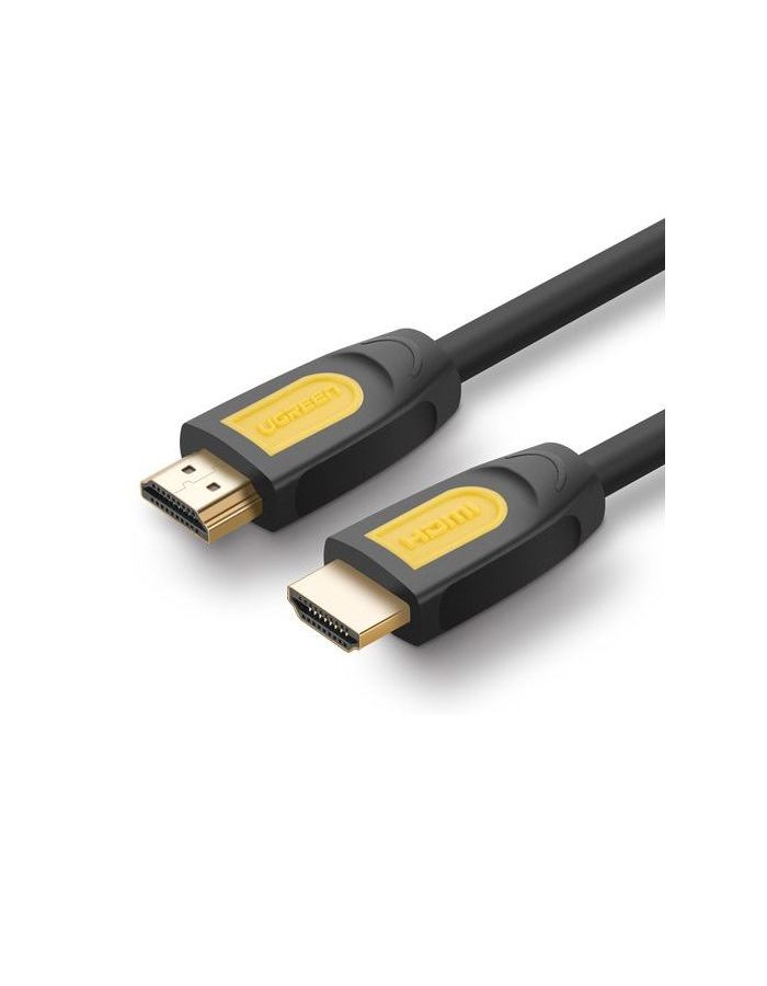 Кабель UGREEN HD101 (10115) HDMI Male To Male Round Cable. 1м. черно-желтый аудиокабель ugreen av102 10772 3 5mm male to 2rca male audio cable длина 1м цвет серый
