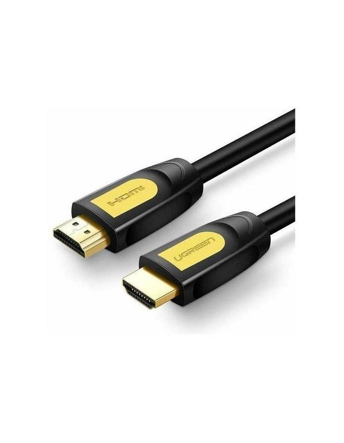кабель ugreen hd101 10170 hdmi male to male round cable 10 метров жёлтый чёрный Кабель UGREEN HD101 (10128) HDMI Male To Male Round Cable. 1,5 м. черно-желтый