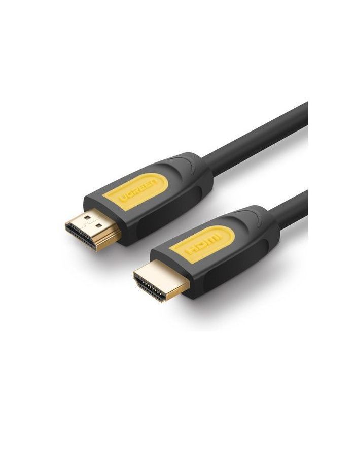 Кабель UGREEN HD101 (10129) HDMI Male To Male Round Cable. 2м. черно-желтый цена и фото