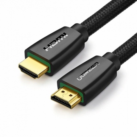Кабель UGREEN HD118 (40408) HDMI Male To Male Cable With Braid. 1 м. черный - фото 1