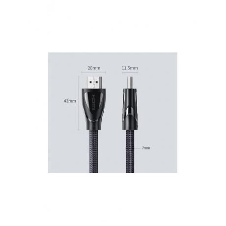 Кабель UGREEN HD140 (80403) HDMI 2.1 Male To Male Cable 8K Braided Cable. 2 м. черный - фото 9