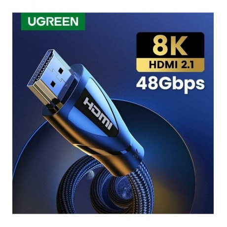 Кабель UGREEN HD140 (80403) HDMI 2.1 Male To Male Cable 8K Braided Cable. 2 м. черный - фото 10