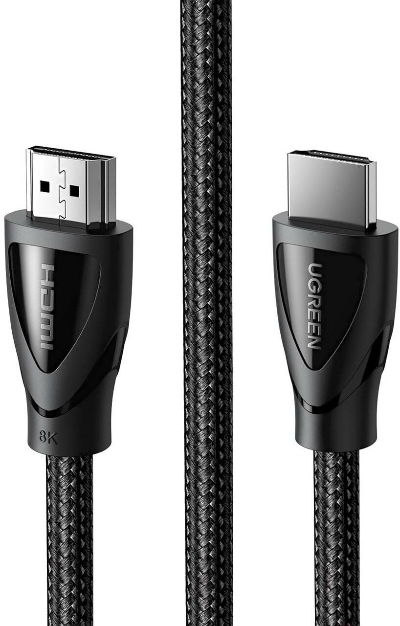 Кабель UGREEN HD140 (80404) HDMI 2.1 Male To Male Cable 8K Braided Cable. 3 м. черный цена и фото