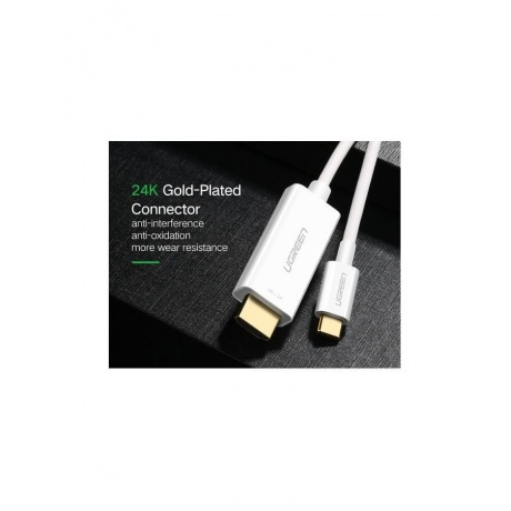 Кабель UGREEN MM121 (30841) USB Type C to HDMI Cable Male to Male ABS Case. 1,5 м. белый - фото 8
