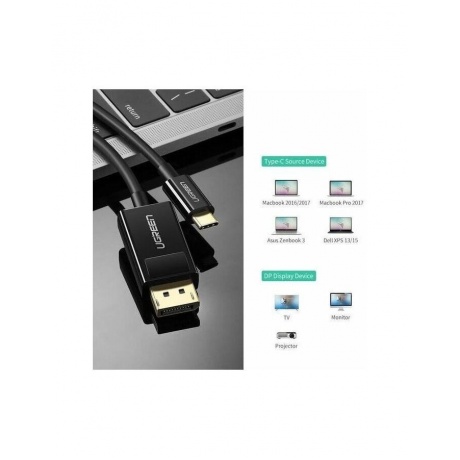 Кабель UGREEN MM139 (50994) USB Type C to DP Cable. 1,5 м. черный - фото 4