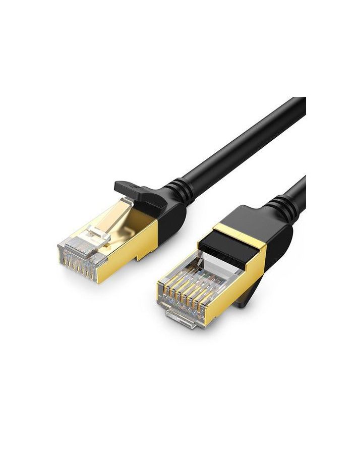 Кабель UGREEN NW107 (11269) Cat 7 F/FTP Lan Cable. 2м. черный кабель lsi cbl sff8644 8088 20m lsi00337 длина 2м наконечники sff8644 контроллер sff8088 внеш устройство
