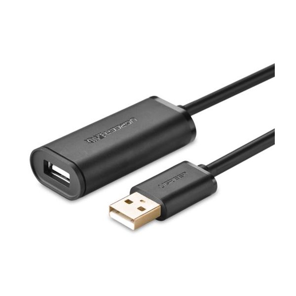 Кабель UGREEN US121 (10319) USB 2.0 Active Extension Cable with Chipset. 5 м. черный