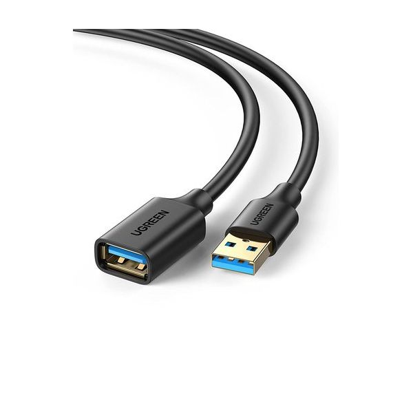 Кабель UGREEN US129 (10368) USB 3.0 Extension Male Cable. 1м. черный type c male to female extension cable 3671 45 usb type cc male to female extension cable connector extension cord
