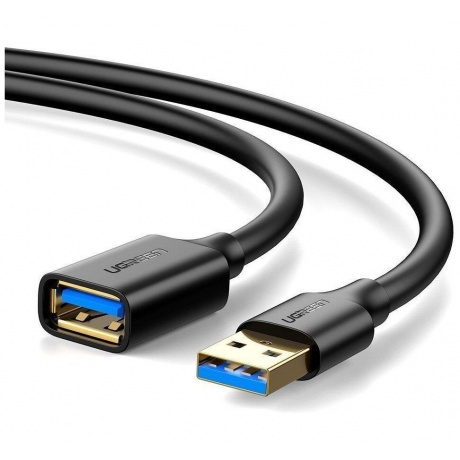 Кабель UGREEN US129 (10373) USB 3.0 Extension Male Cable. 2 м. черный - фото 1