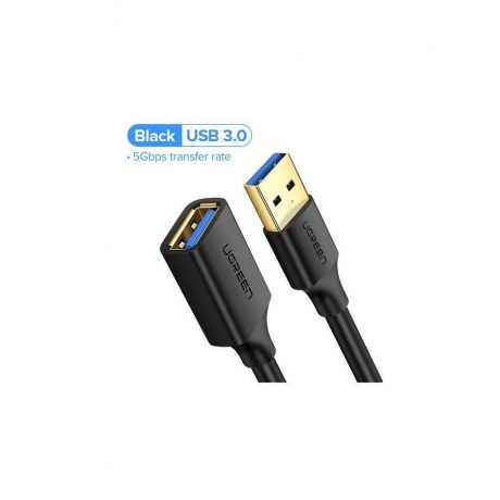 Кабель UGREEN US129 (10373) USB 3.0 Extension Male Cable. 2 м. черный - фото 14