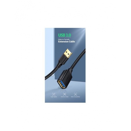 Кабель UGREEN US129 (10373) USB 3.0 Extension Male Cable. 2 м. черный - фото 19