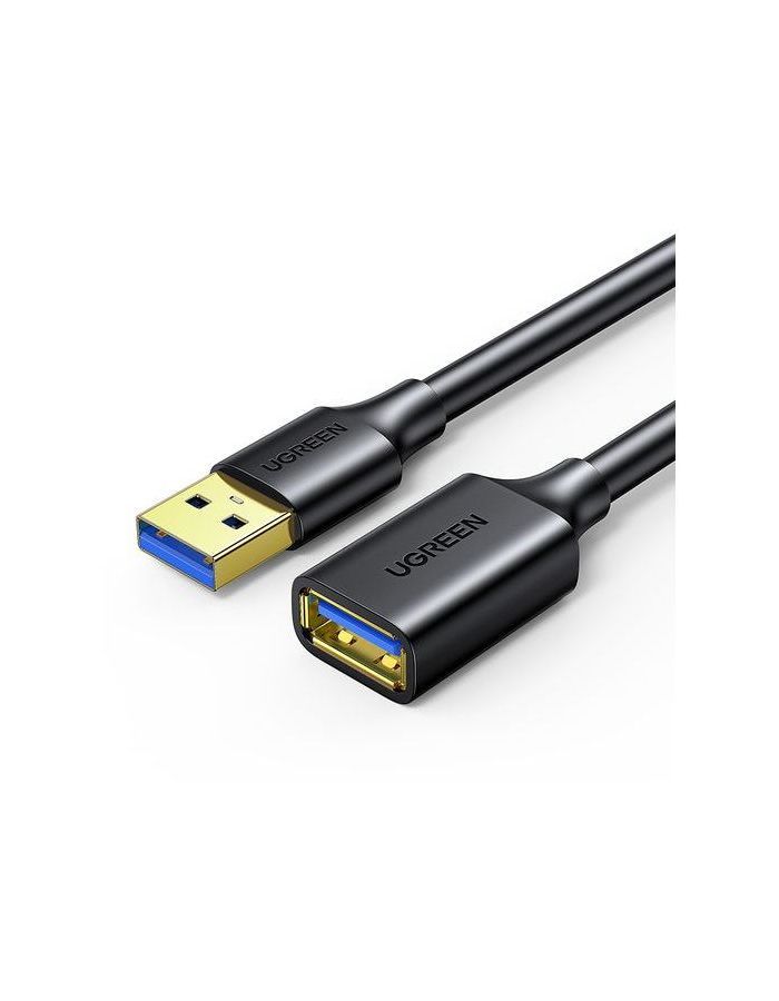 Кабель UGREEN US129 (30127) USB 3.0 Extension Male Cable. 3м. черный psu extension cable kit rgb rainbow cable gpu 8p 8 8 24pin extension cord neon line support mobo aura sync 5v argb