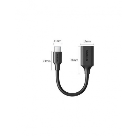Кабель UGREEN US154 (30701) USB-C Male to USB 3.0 A Female OTG Cable Black - фото 2