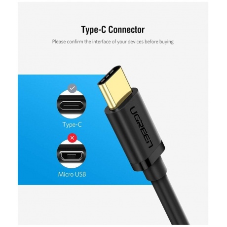 Кабель UGREEN US154 (30701) USB-C Male to USB 3.0 A Female OTG Cable Black - фото 10