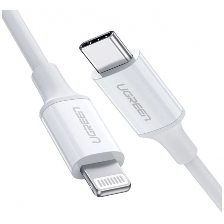 Кабель UGREEN US171 (10493) USB-C to Lightning Cable M/M Nickel Plating ABS Shell. 1 м. белый - фото 1