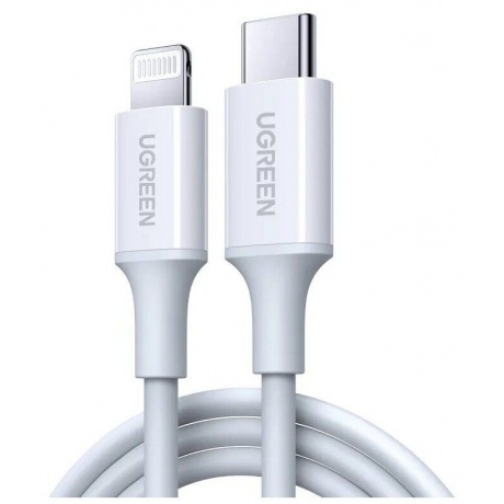 Кабель UGREEN US171 (10493) USB-C to Lightning Cable M/M Nickel Plating ABS Shell. 1 м. белый - фото 3