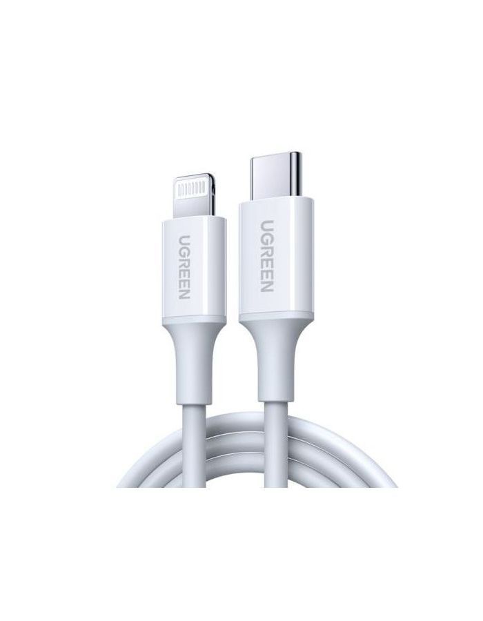 Кабель UGREEN US171 (60747) USB-C to Lightning Cable M/M Nickel Plating ABS Shell. 0,5м. белый кабель ugreen us289 60136 usb 2 0 a to micro usb cable nickel plating 1м черный