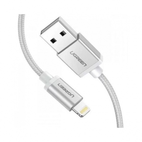 Кабель UGREEN US199 (60161) Lightning to USB-A 2.0 Cable. 1 м. серебристый - фото 4