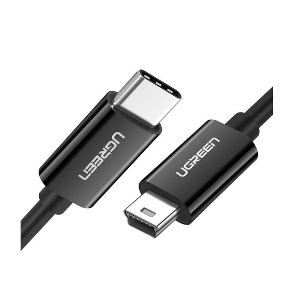 Кабель UGREEN US242 (50445) USB -C 2.0 Male To Mini USB 5Pin Male 28+24AWG Cable. 1 м. черный 50445