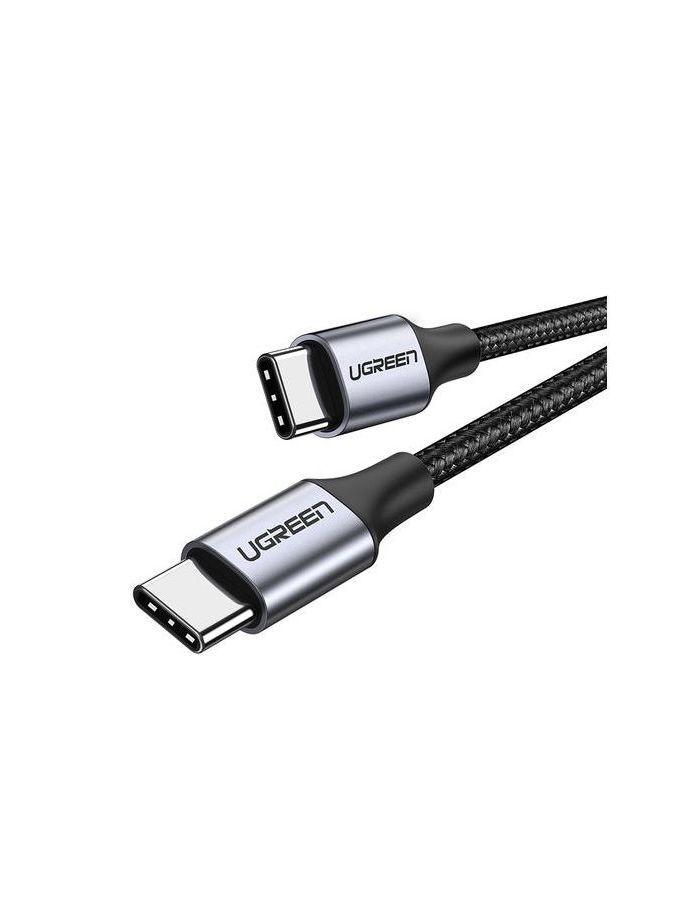 Кабель UGREEN US261 (50152) USB 2.0 C M/M Round Cable Nickel Plating Aluminum Shell. 2м. серо-черный