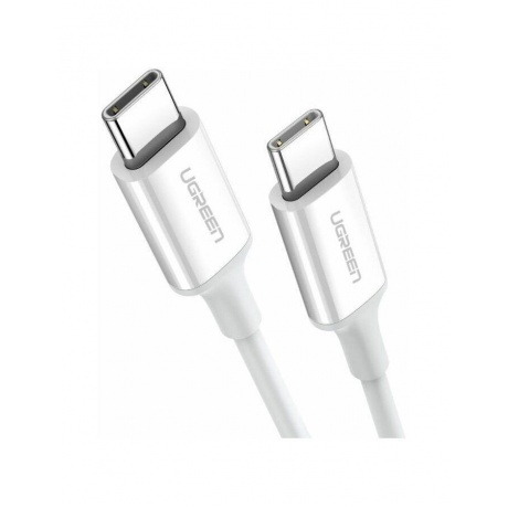 Кабель UGREEN US264 (60517) USB-C 2.0 Male To USB-C 2.0 Male 3A Data Cable. 0,5 м. белый - фото 1