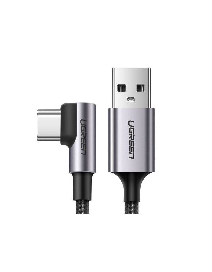 цена Кабель UGREEN US284 (70255) Angled 90° USB-C Male to USB2.0 A Male 3A Data Cable. 3м. черный