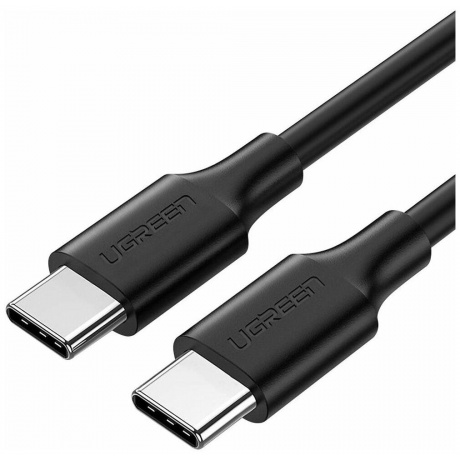 Кабель UGREEN US286 (50997) USB-C 2.0 Male To USB-C 2.0 Male 3A Data Cable.  1 м. черный - фото 1