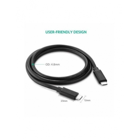 Кабель UGREEN US286 (50997) USB-C 2.0 Male To USB-C 2.0 Male 3A Data Cable.  1 м. черный - фото 5