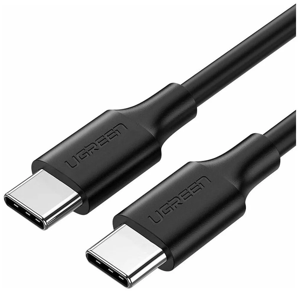 Кабель UGREEN US286 (50997) USB-C 2.0 Male To USB-C 2.0 Male 3A Data Cable.  1 м. черный - фото 1
