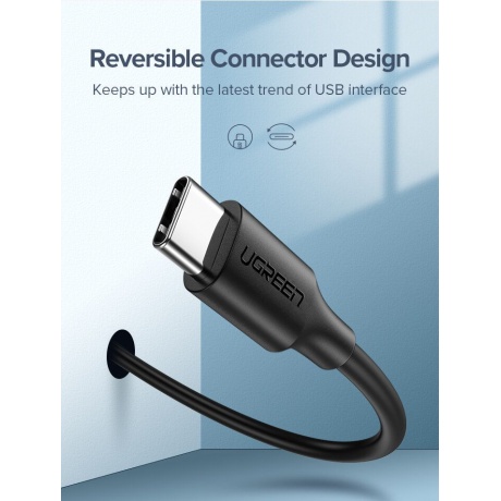 Кабель UGREEN US287 (60116)  USB-A 2.0 to USB-C Cable Nickel Plating. 1 м. черный - фото 5