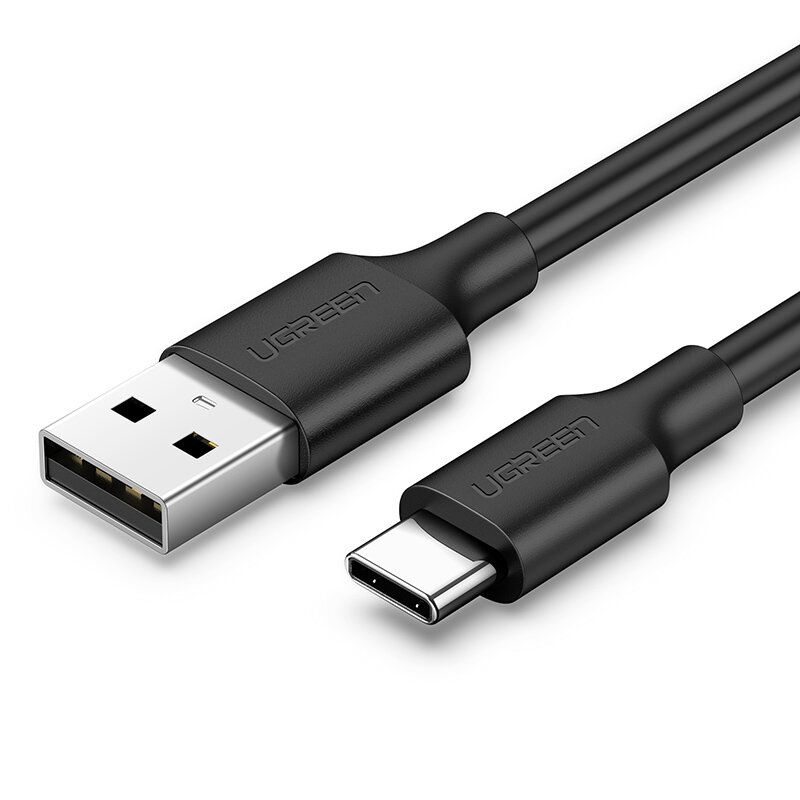 цена Кабель UGREEN US287 (60116) USB-A 2.0 to USB-C Cable Nickel Plating. 1 м. черный