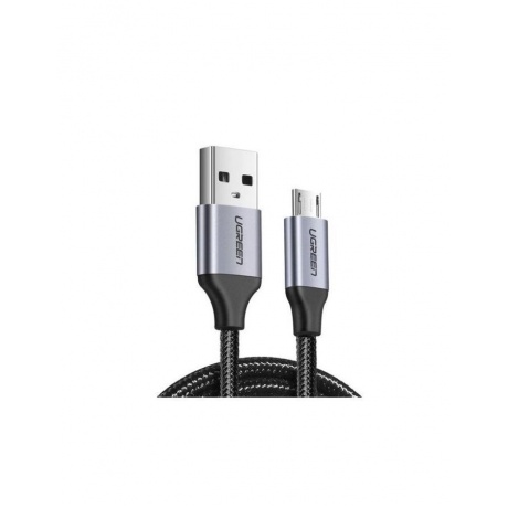 

Кабель UGREEN US290 (60147) USB 2.0 A to Micro USB Cable Nickel Plating Alu Braid. 1,5м. серо-черный