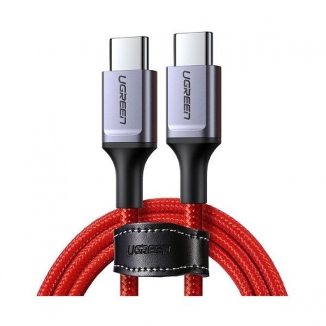 Кабель UGREEN US294 (60186) USB 2.0 Type C Male to Male Cable Aluminum Nickel Plating. 1 м. красный - фото 1