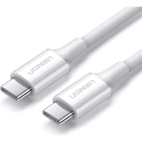 Кабель UGREEN US300 (60551) Type-C Male to Type-C Male 2.0 ABS Shell 5A Current. 1 м. белый