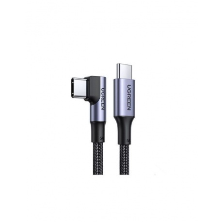 

Кабель UGREEN US334 (70643) USB-C 2.0 Male To Angled 90° USB-C 2.0 Male 5A Data Cable. 1м. черный
