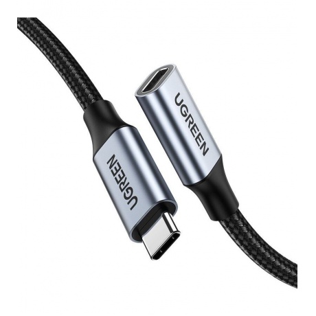 Кабель UGREEN US372 (30205) USB-C 3.1 Male to USB-C Female Gen2 Extension Cable. 1 м. темно-серый - фото 1