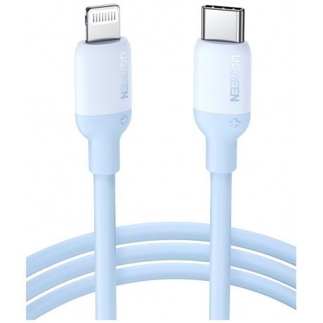 Кабель UGREEN US387 (20313) USB-C to Lightning Silicone Cable. 1 м. темно-синий - фото 1