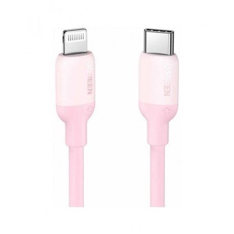 Кабель UGREEN US387 (60625)  USB-C to Lightning Silicone Cable.  1 м. розовый - фото 5