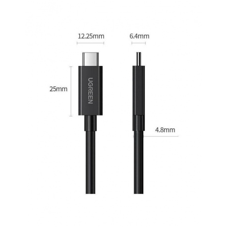 Кабель UGREEN US501 (60621) USB-C to USB-C Thunderbolt 4 40Gbps 100W Data Cable. 2 м. черный - фото 11