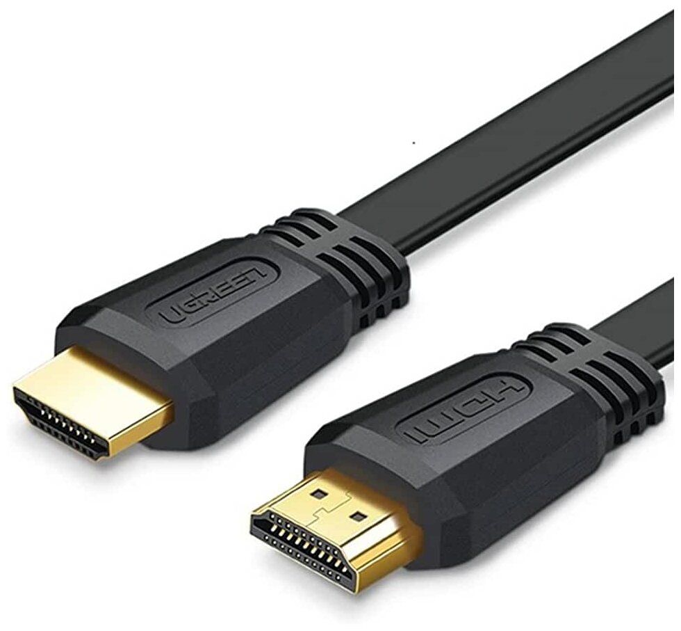 Кабель плоский UGREEN ED015 (70159) HDMI Flat Cable. 2 м. черный - фото 1