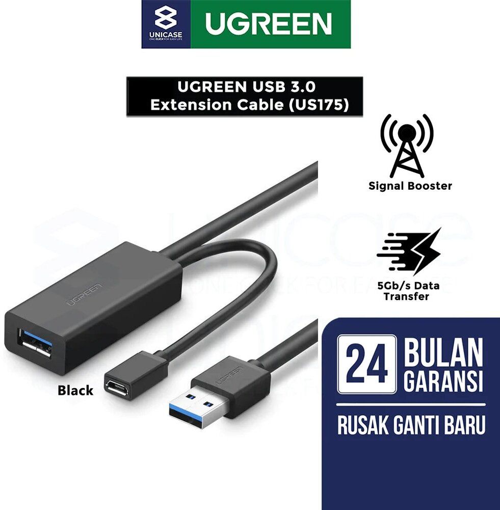 Кабель-удлинитель UGREEN US175 (20826) USB 3.0 Extension Cable. 5 м. черный  – купить в Санкт-Петербурге | интернет-магазин KotoFoto.ru